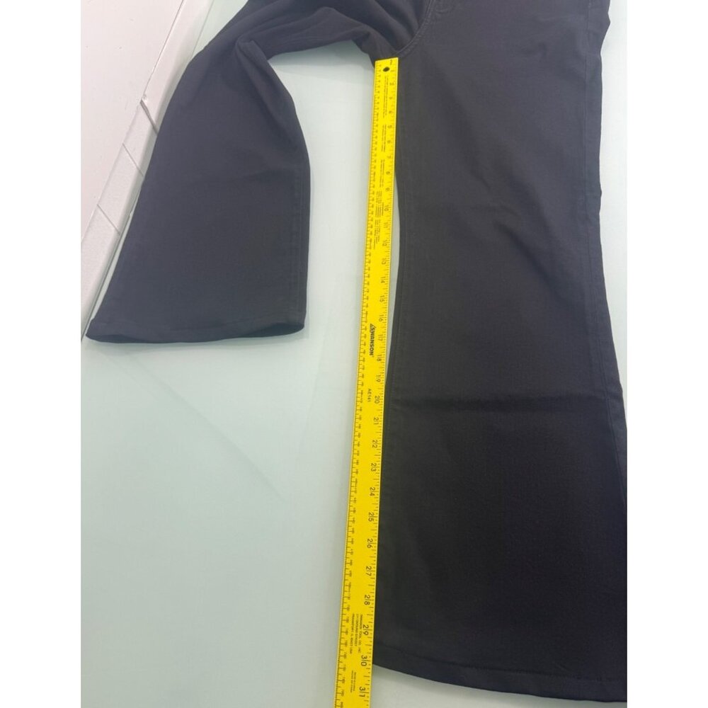 7 For All Mankind Dojo Womens Jeans 31X30 Flare Leg Black Denim Wide Leg Stretch - Picture 12 of 13